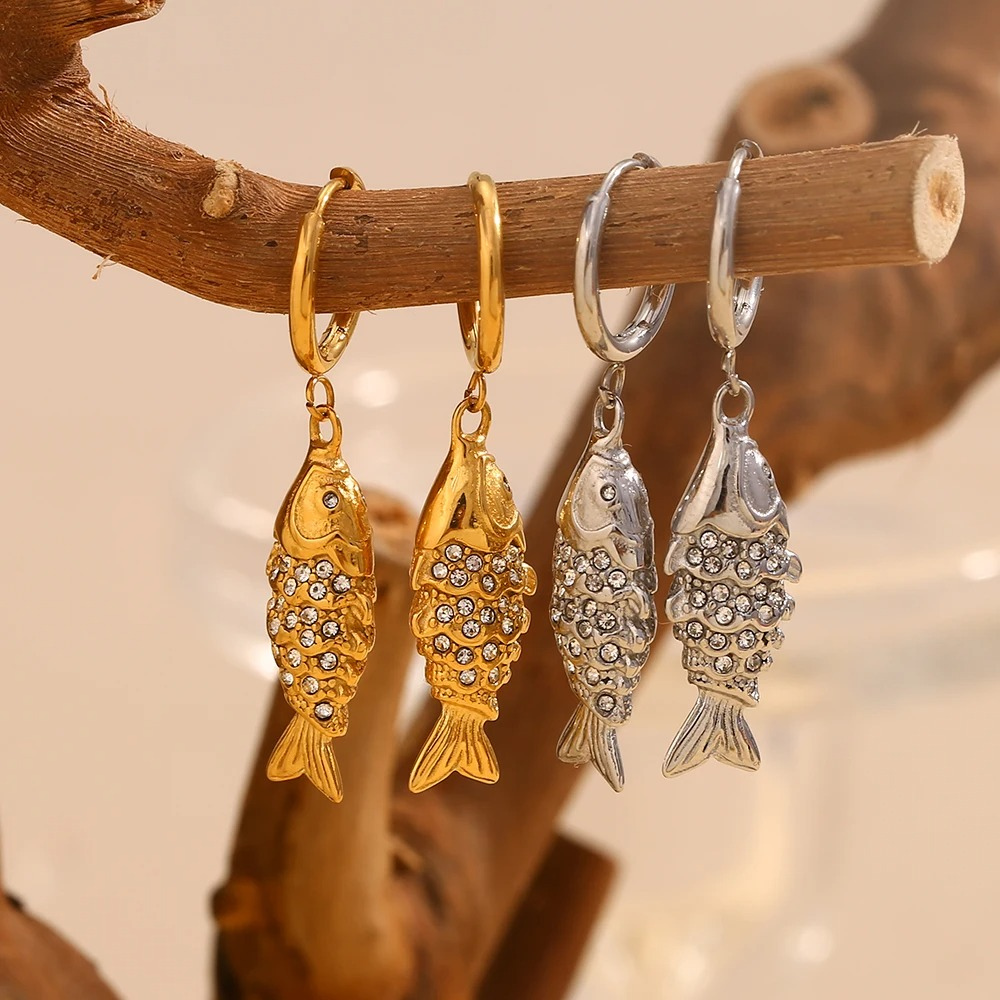 SHIMMER FISH EARRINGS - GOLD