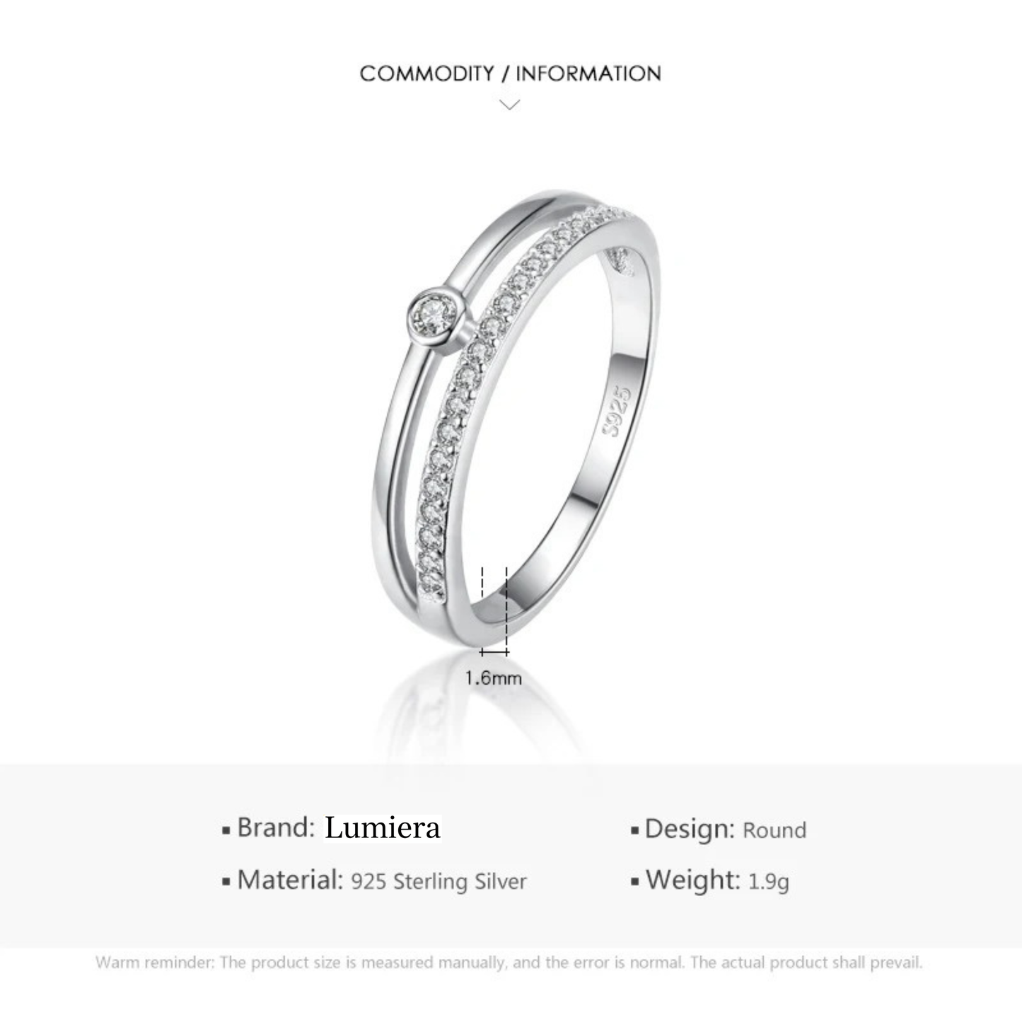 WHITE AURA RING - SILVER