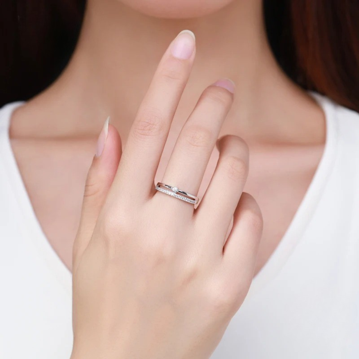 WHITE AURA RING - SILVER