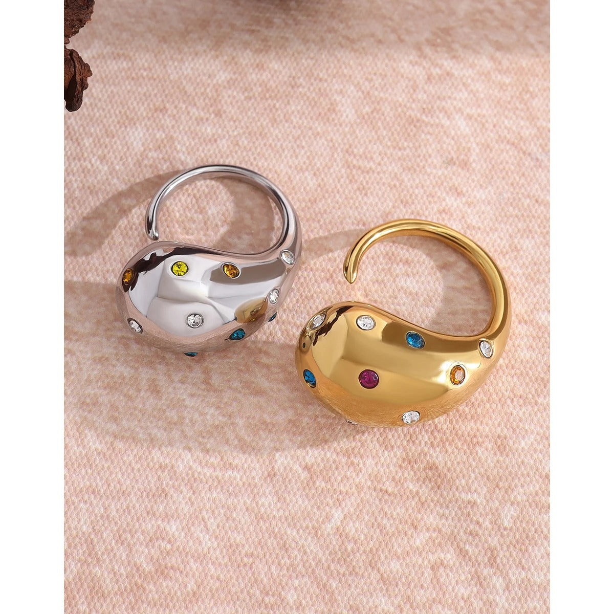 COLOR LINE RING - GOLD