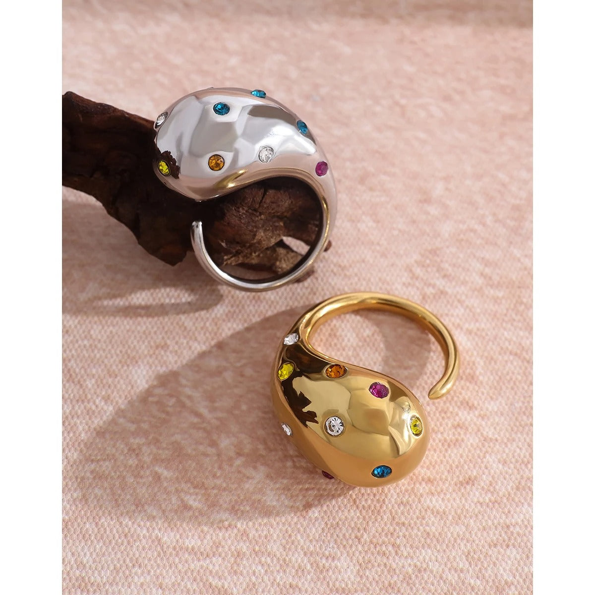 COLOR LINE RING - GOLD