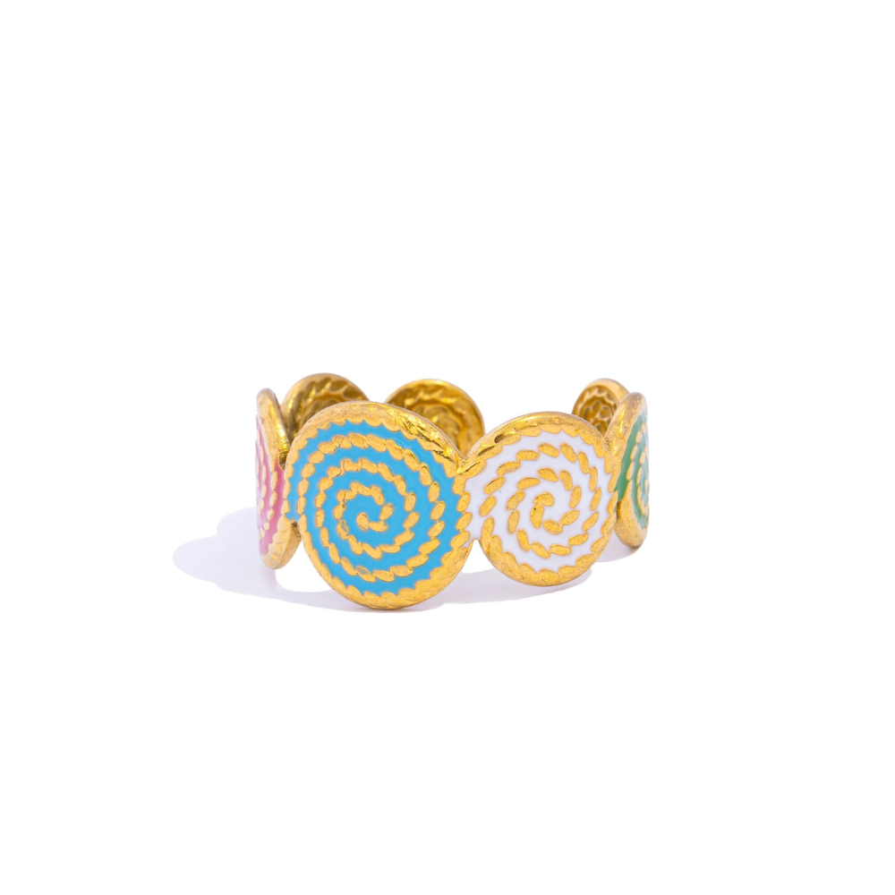 COLOR LINE RING - GOLD