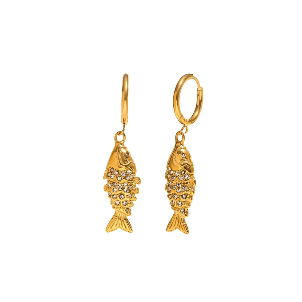 SHIMMER FISH EARRINGS - GOLD