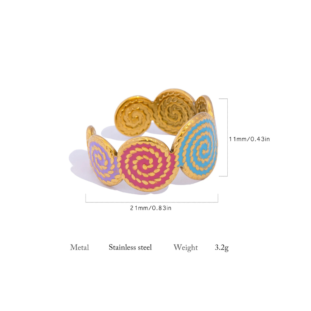 COLOR LINE RING - GOLD