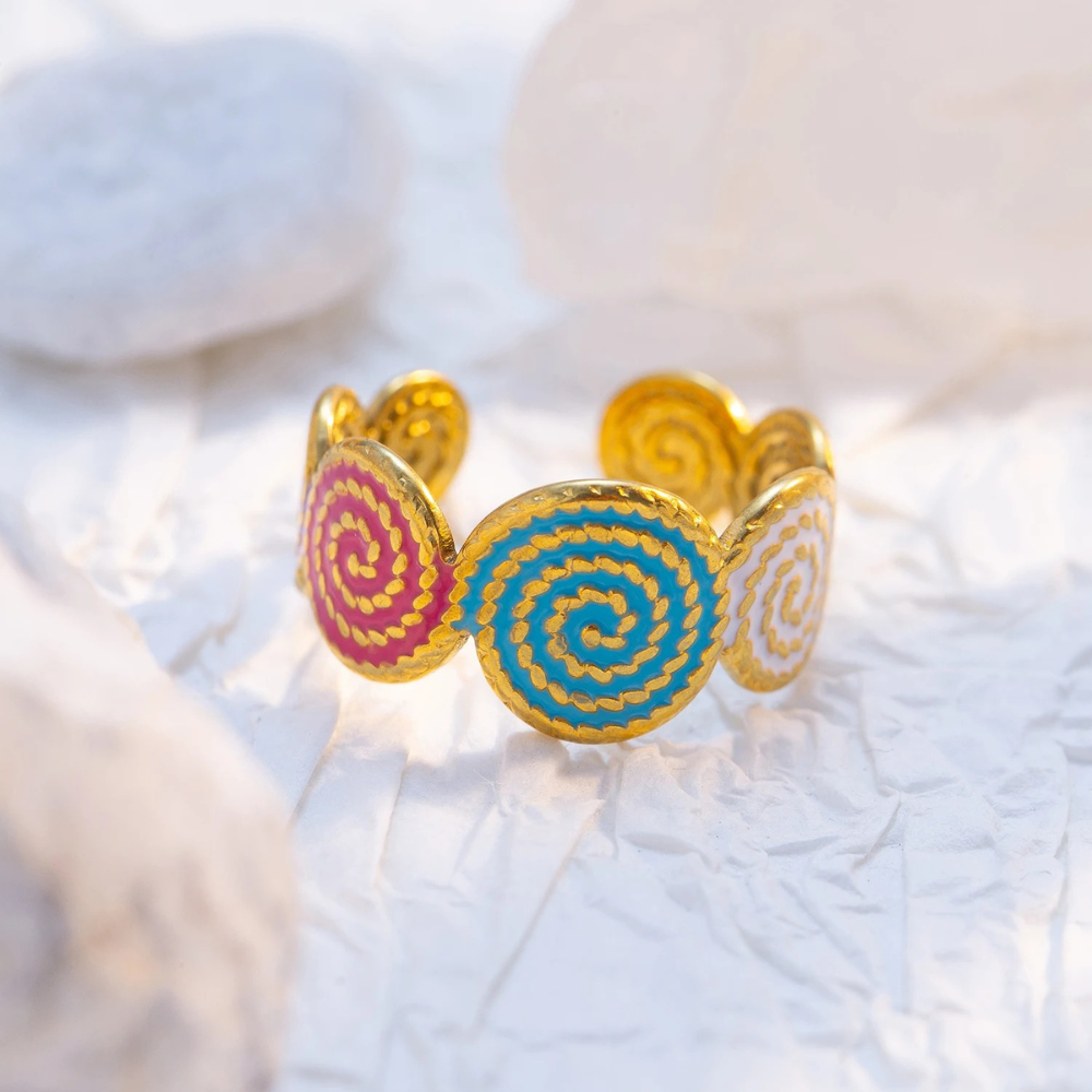COLOR LINE RING - GOLD