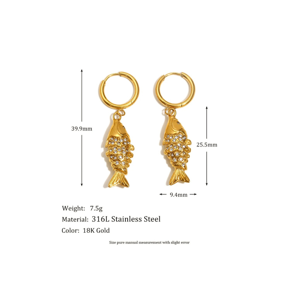 SHIMMER FISH EARRINGS - GOLD