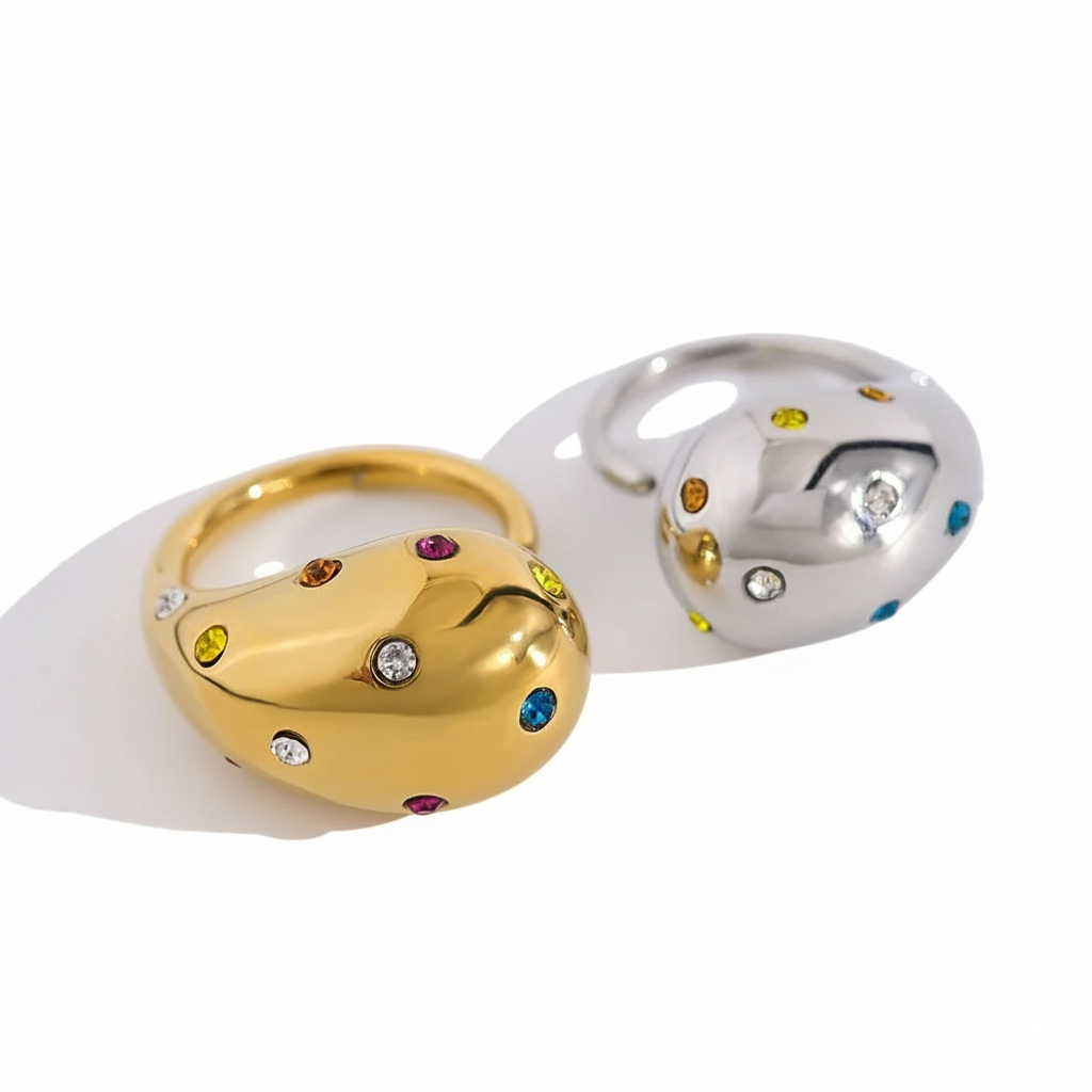 COLOR LINE RING - GOLD