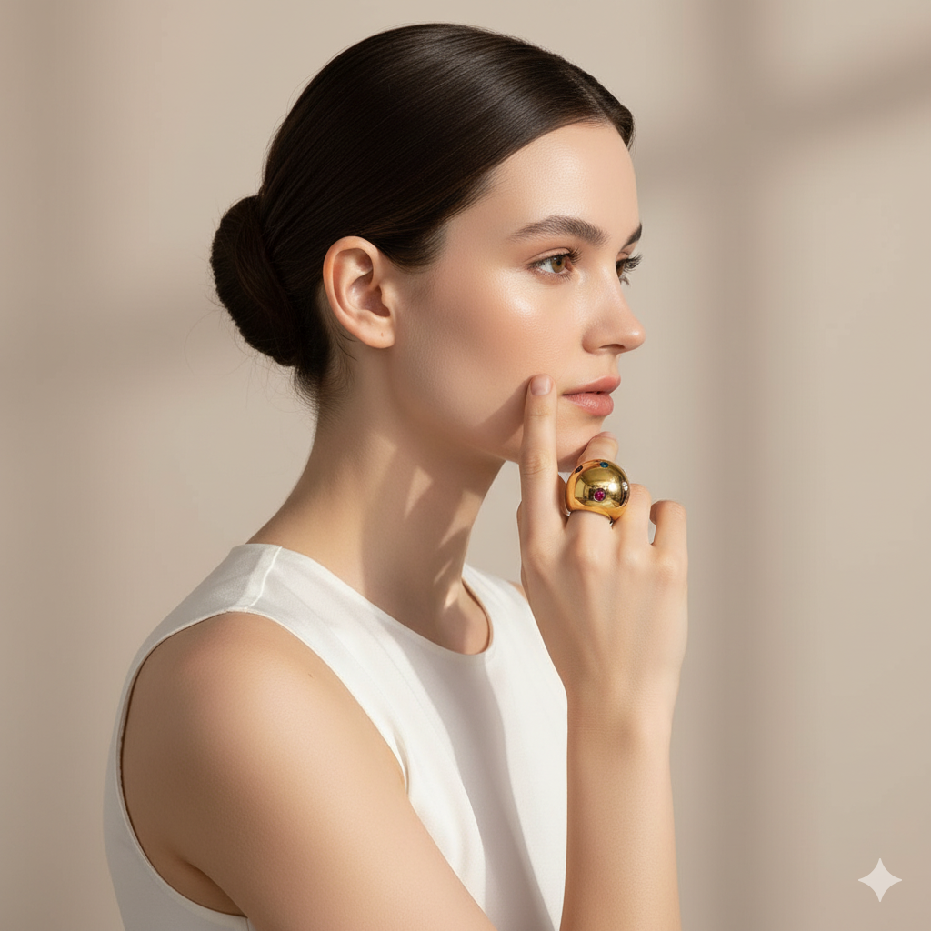 COLOR LINE RING - GOLD