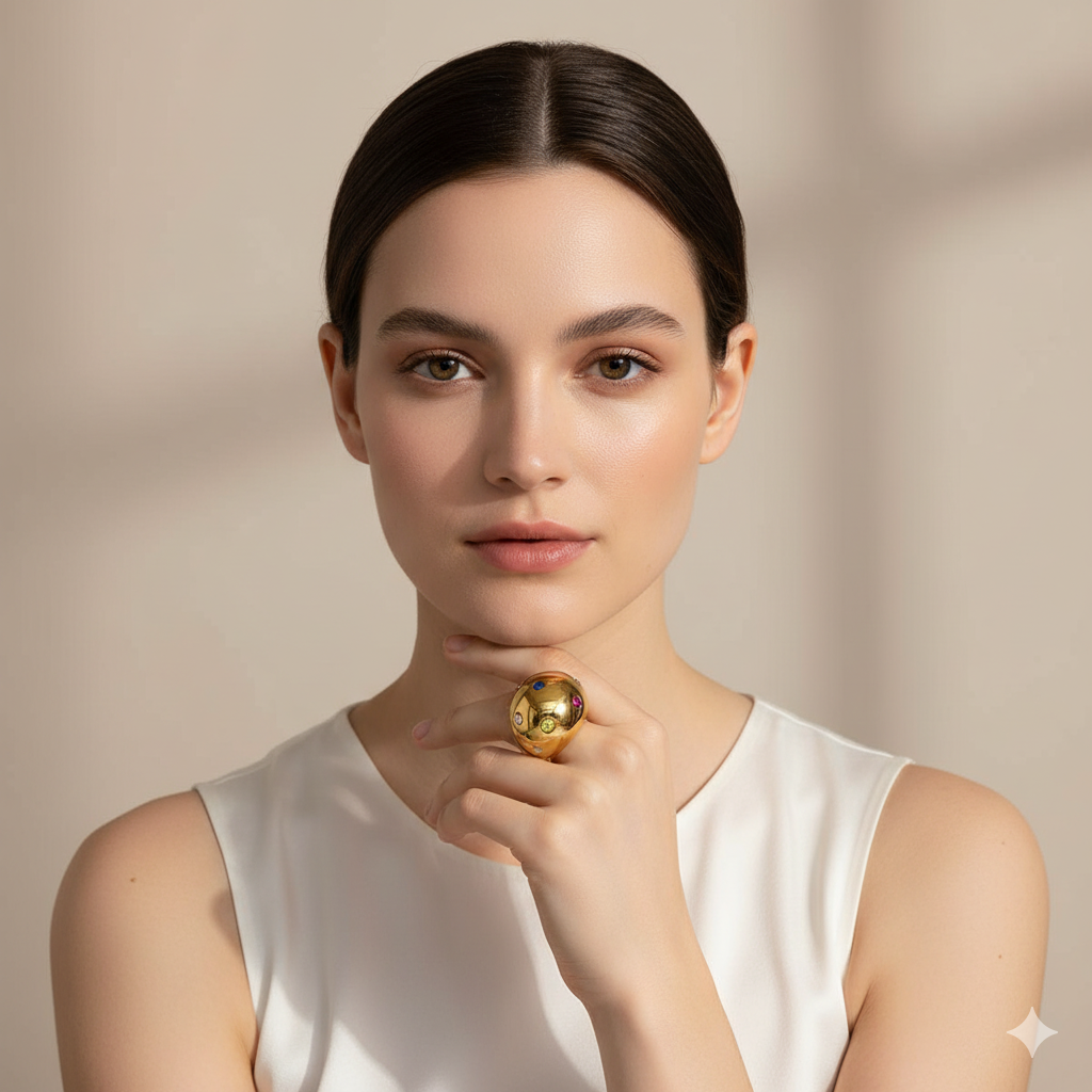 COLOR LINE RING - GOLD