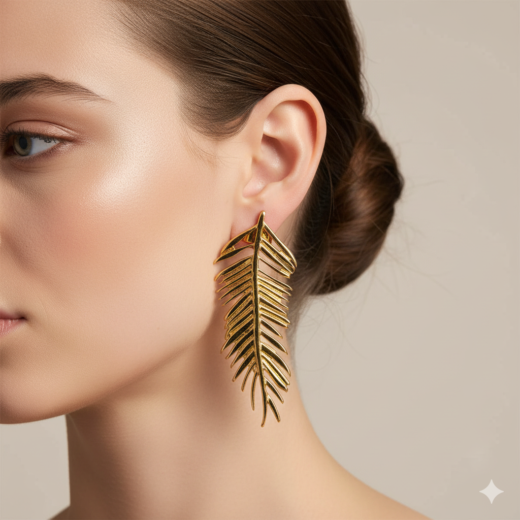 AUTUMN LEAF EARRINGS - GOLD