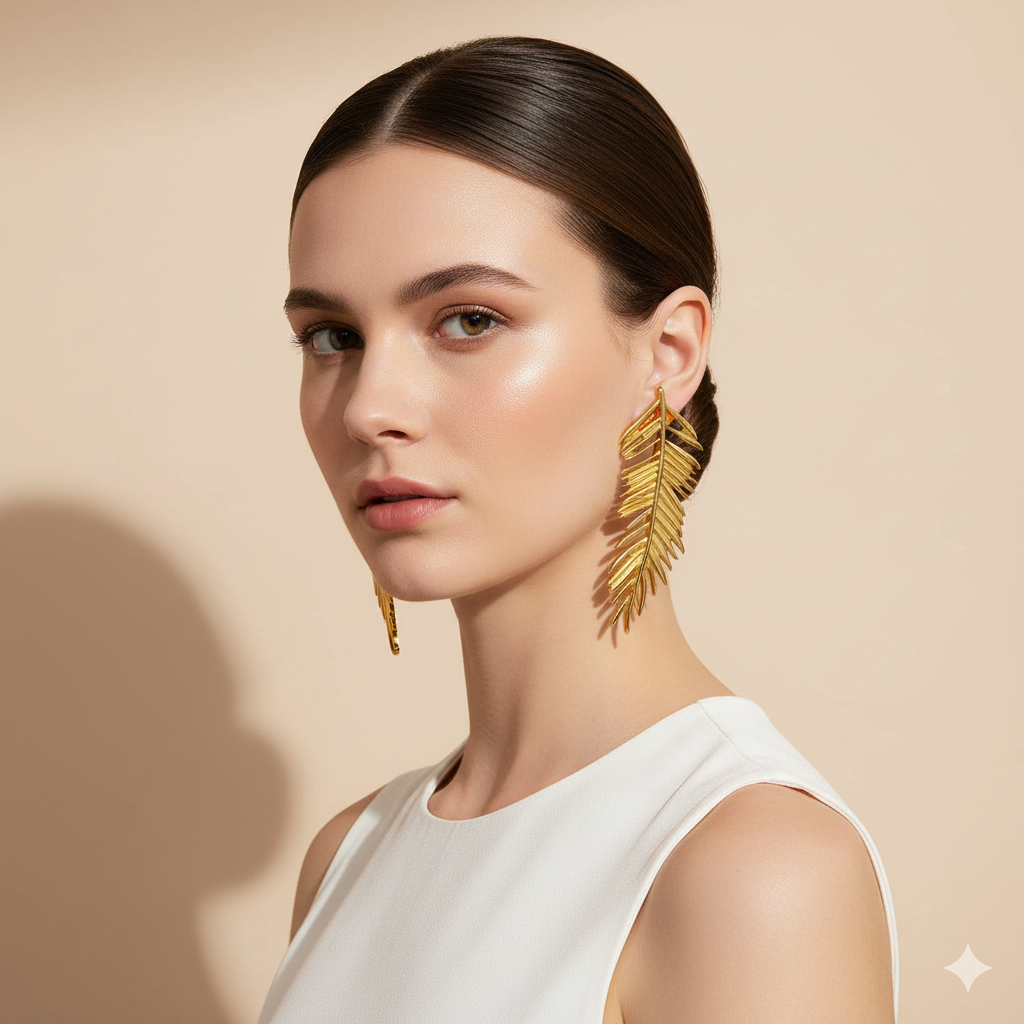 AUTUMN LEAF EARRINGS - GOLD