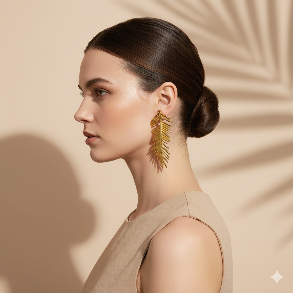AUTUMN LEAF EARRINGS - GOLD