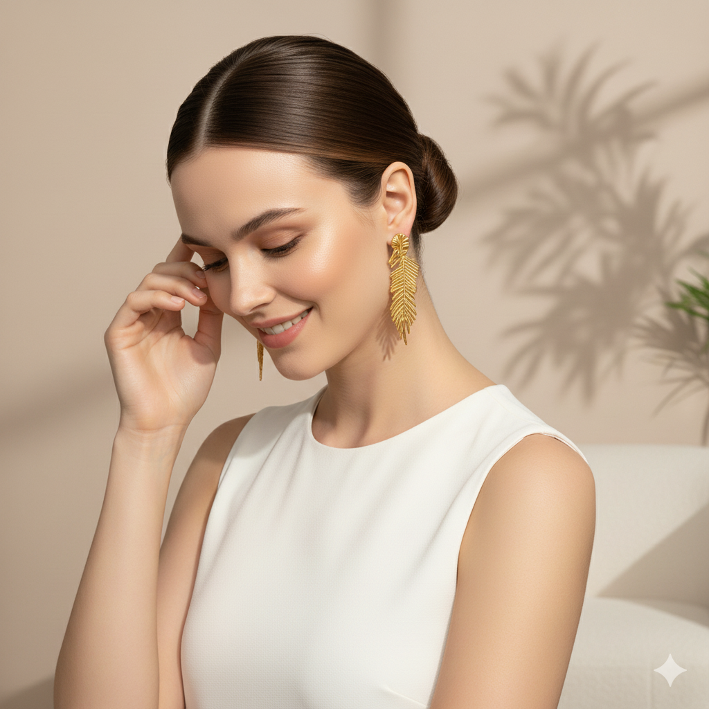 AUTUMN LEAF EARRINGS - GOLD