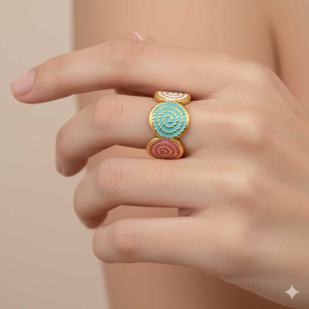 COLOR LINE RING - GOLD