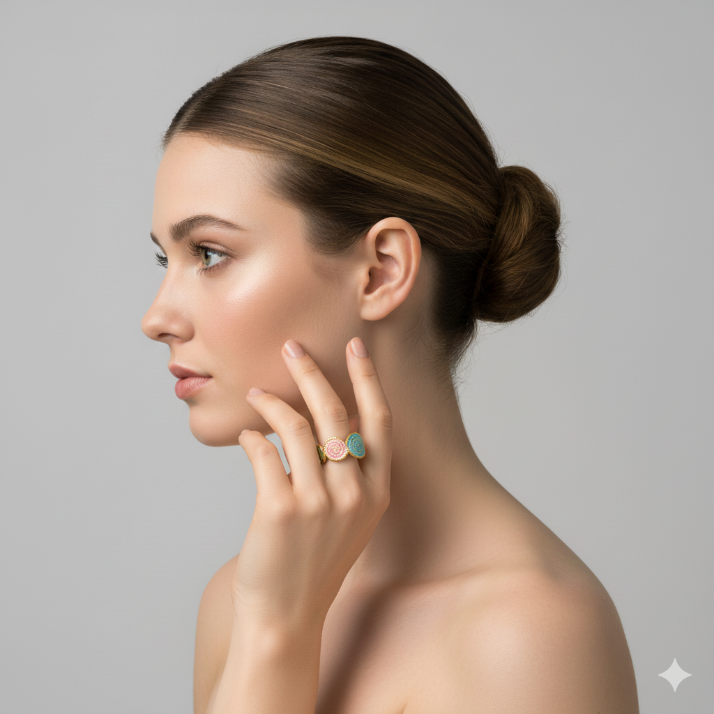 COLOR LINE RING - GOLD