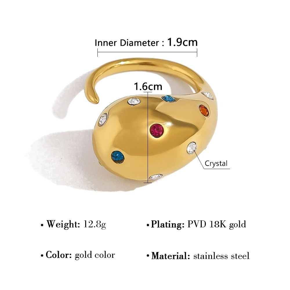 COLOR LINE RING - GOLD
