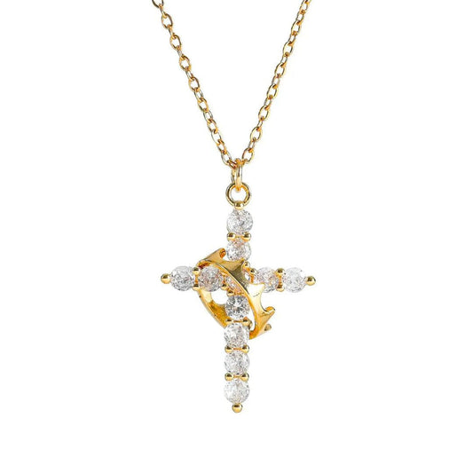 Collar Cruz Corona – Tu Fe y Fuerza en un Solo Collar