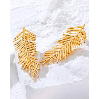 AUTUMN LEAF EARRINGS - GOLD