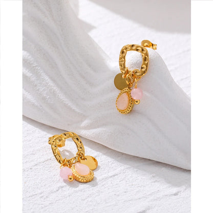 PINK BLOSSOM EARRINGS - GOLD