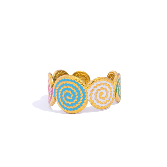 COLOR LINE RING - GOLD
