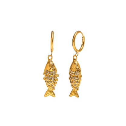 SHIMMER FISH EARRINGS - GOLD