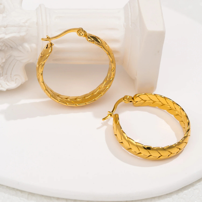 WHEAT HOOP EARRINGS - GOLD