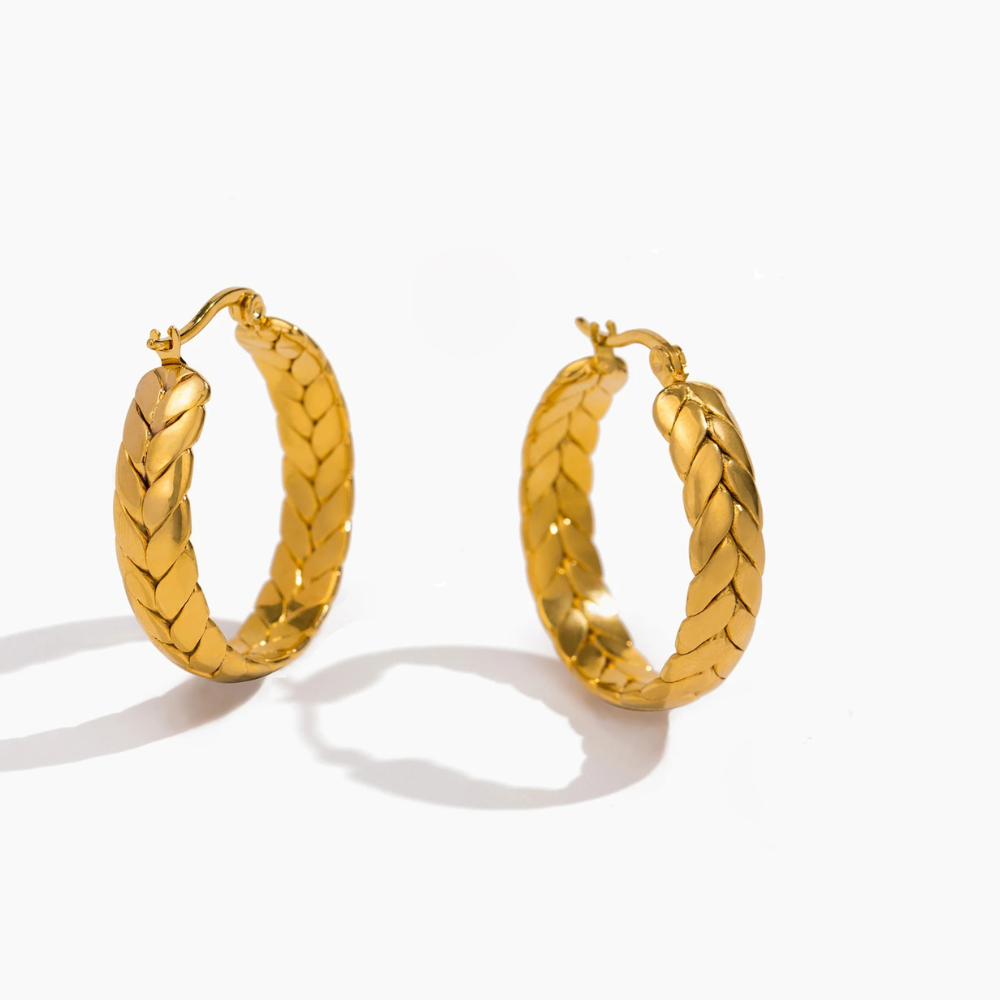 WHEAT HOOP EARRINGS - GOLD
