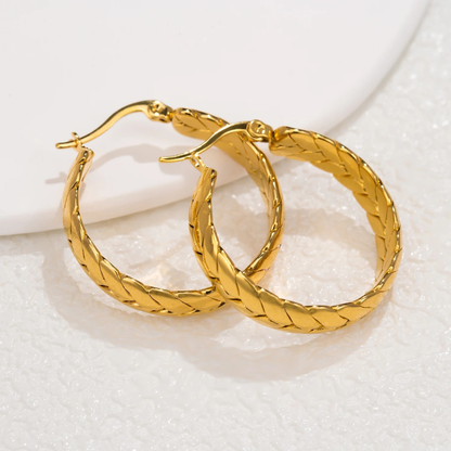 WHEAT HOOP EARRINGS - GOLD