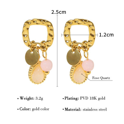 PINK BLOSSOM EARRINGS - GOLD
