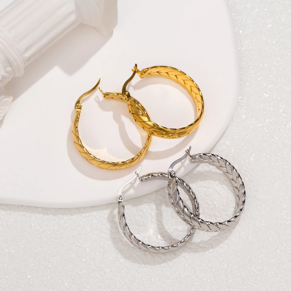 WHEAT HOOP EARRINGS - GOLD