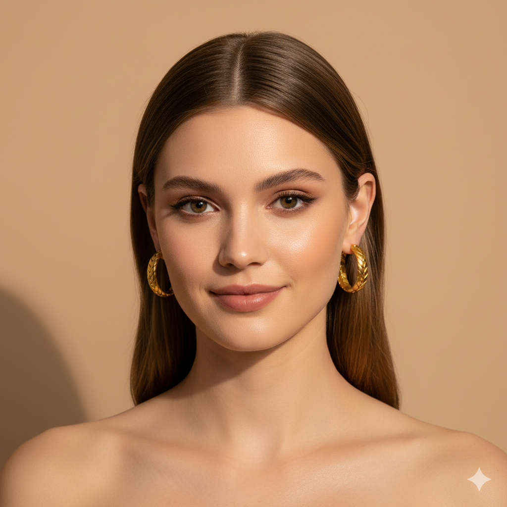 WHEAT HOOP EARRINGS - GOLD