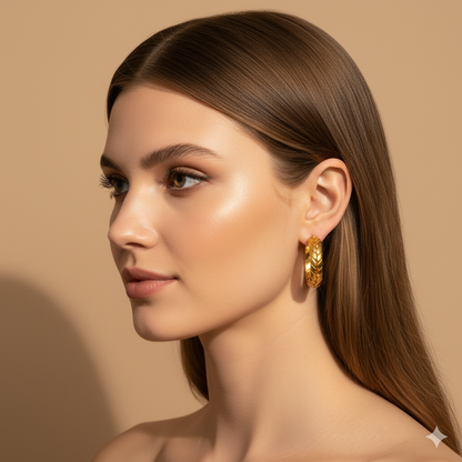 WHEAT HOOP EARRINGS - GOLD