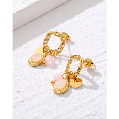 PINK BLOSSOM EARRINGS - GOLD