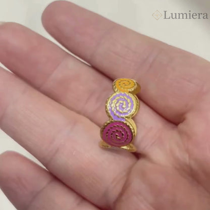 COLOR LINE RING - GOLD