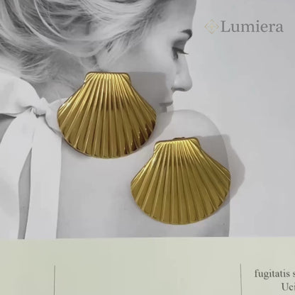 PENDIENTES DE CONCHA MARINA - ORO